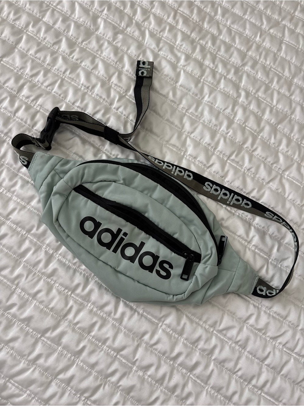 adidas Mint Green Fanny Pack with Black Logo